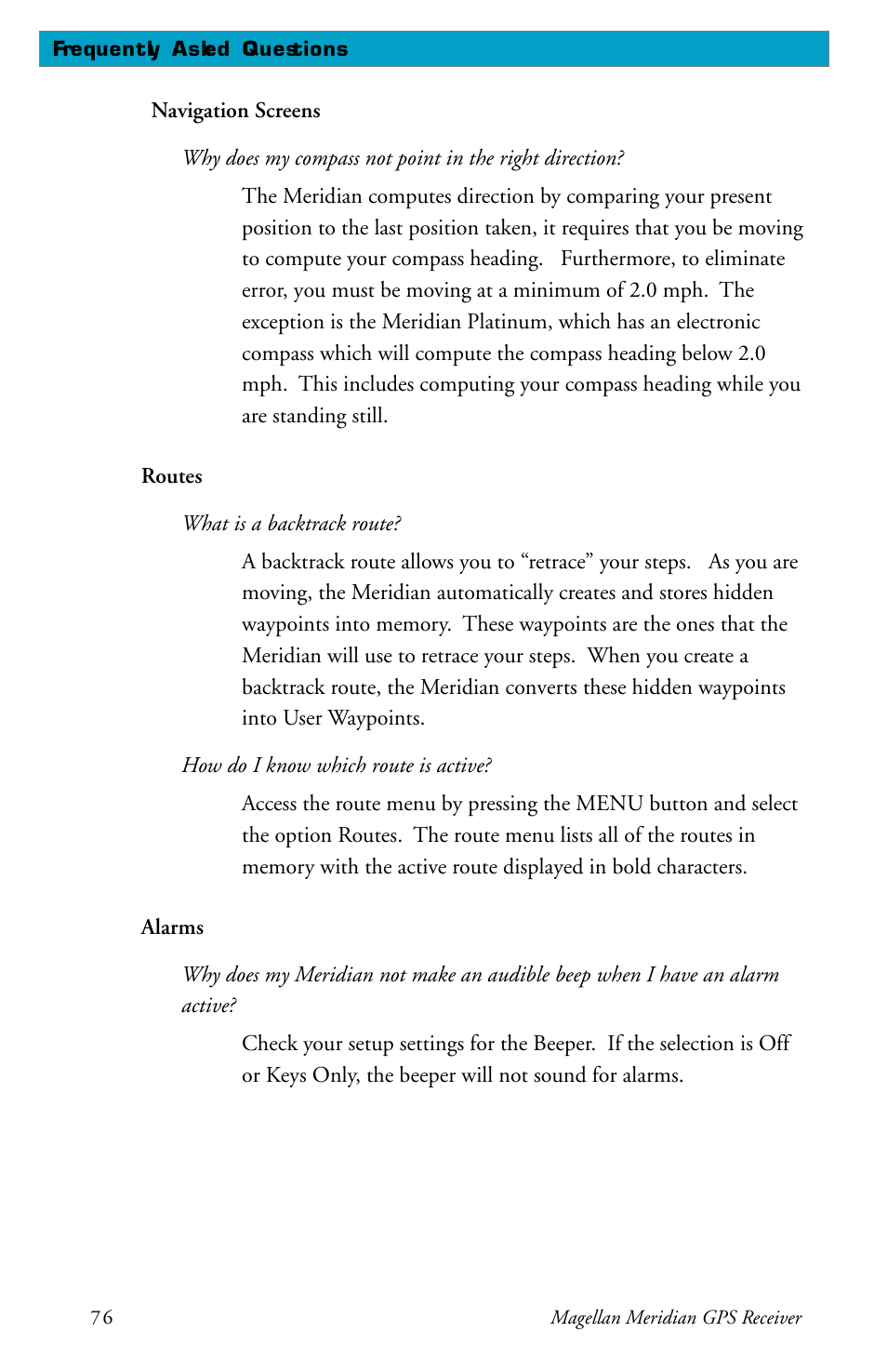 Magellan Meridian User Manual | Page 84 / 102