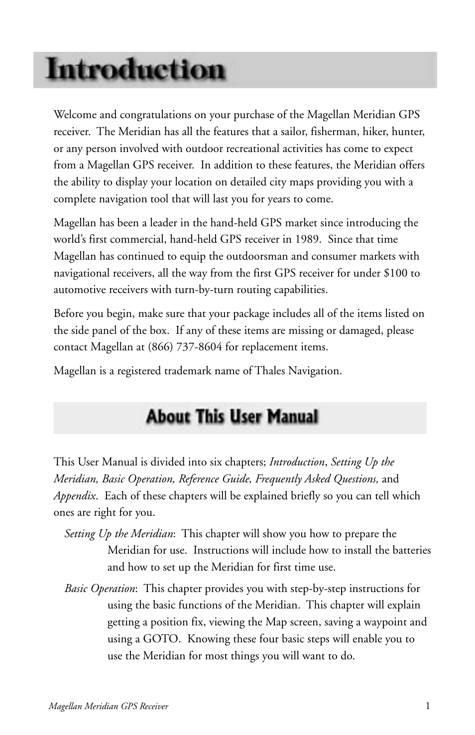 Magellan Meridian User Manual | Page 9 / 102