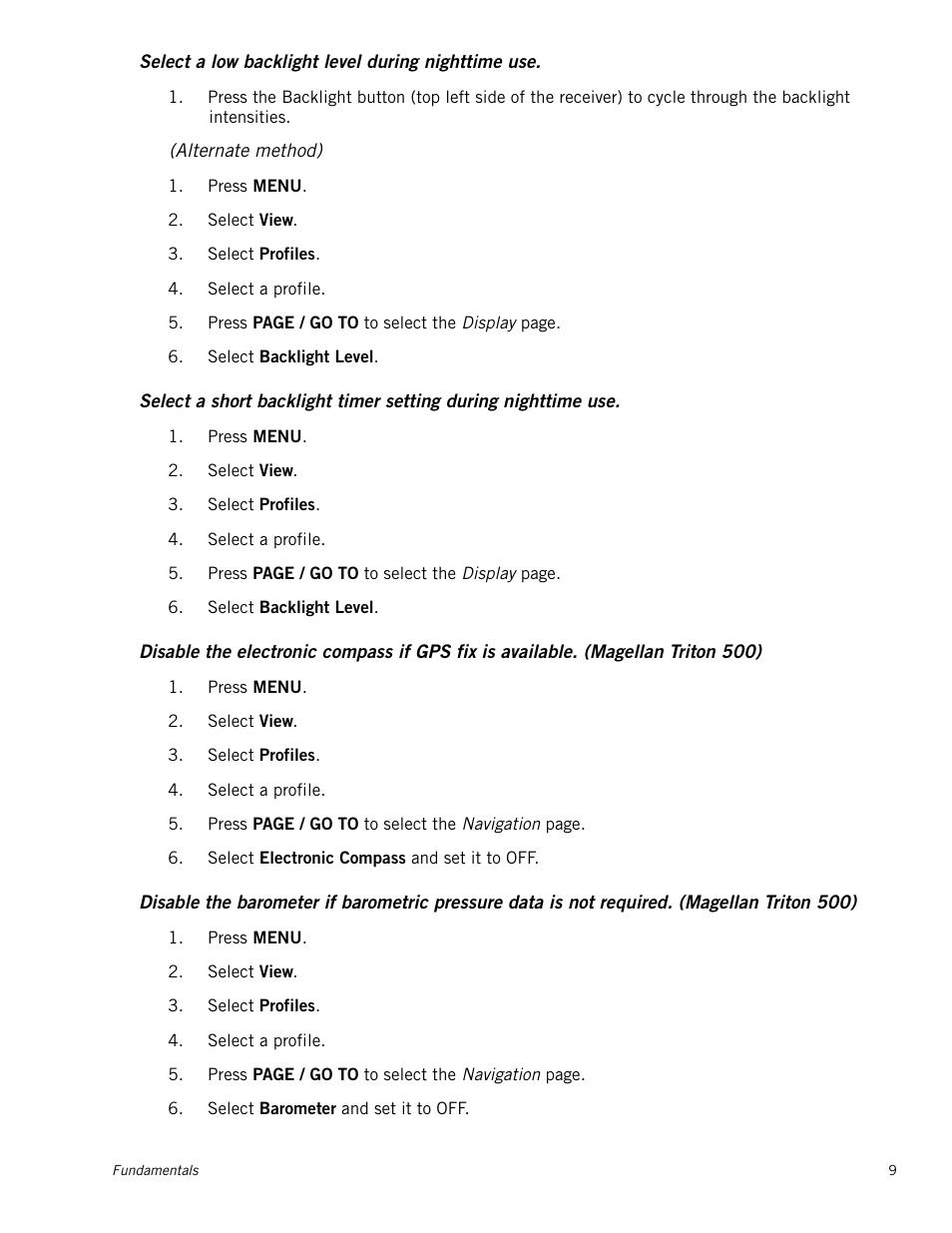 Alternate method) | Magellan Triton 500 User Manual | Page 17 / 61