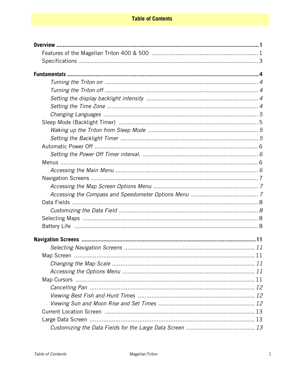 Magellan Triton 500 User Manual | Page 5 / 61