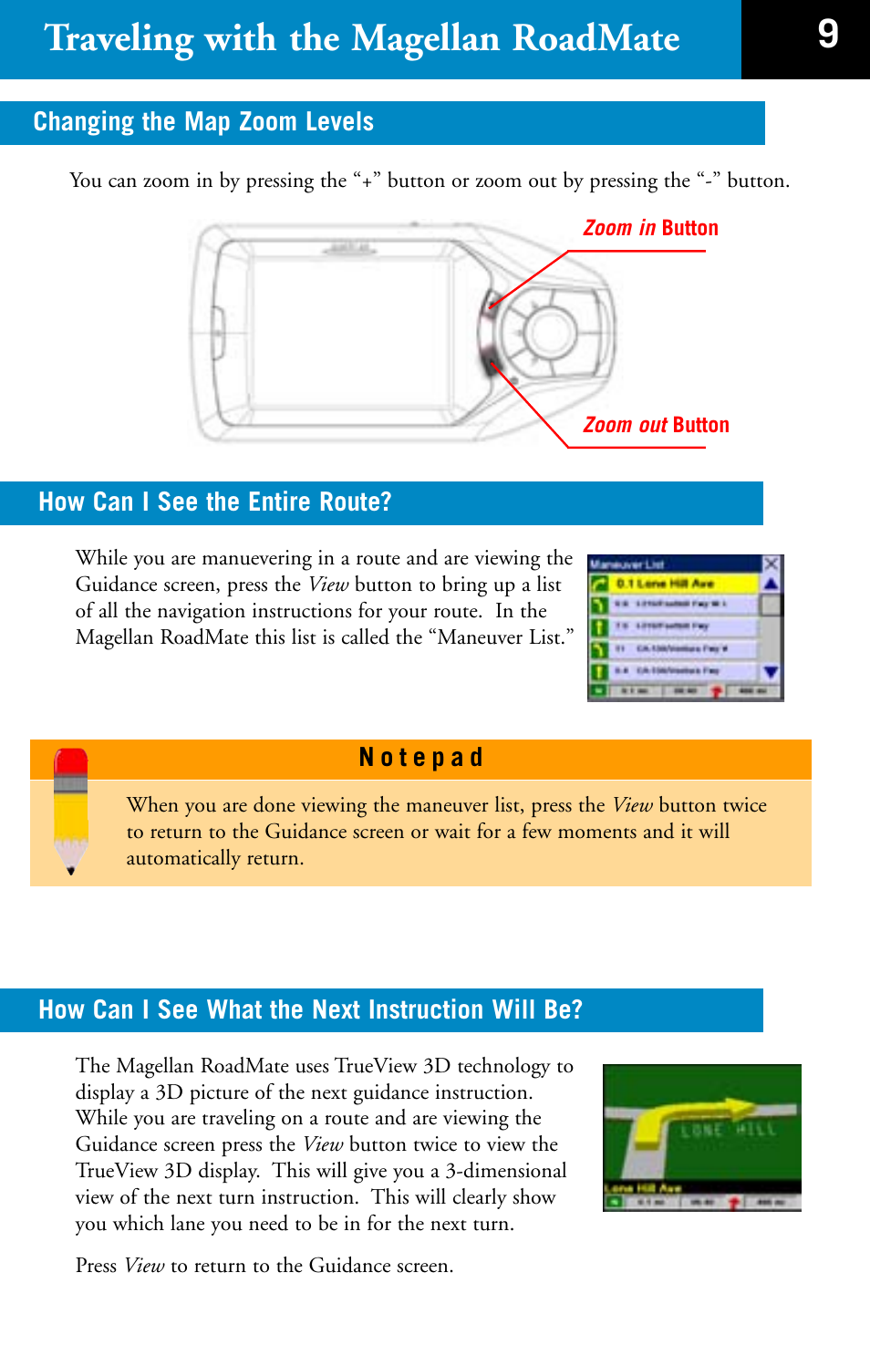 9traveling with the magellan roadmate | Magellan RoadMate 700 User Manual | Page 11 / 27