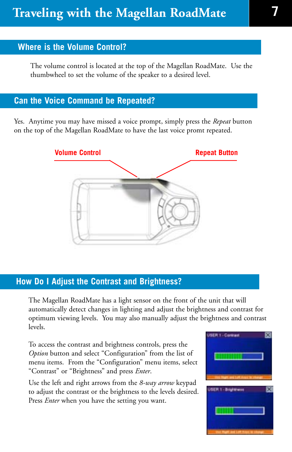 7traveling with the magellan roadmate | Magellan RoadMate 700 User Manual | Page 9 / 27