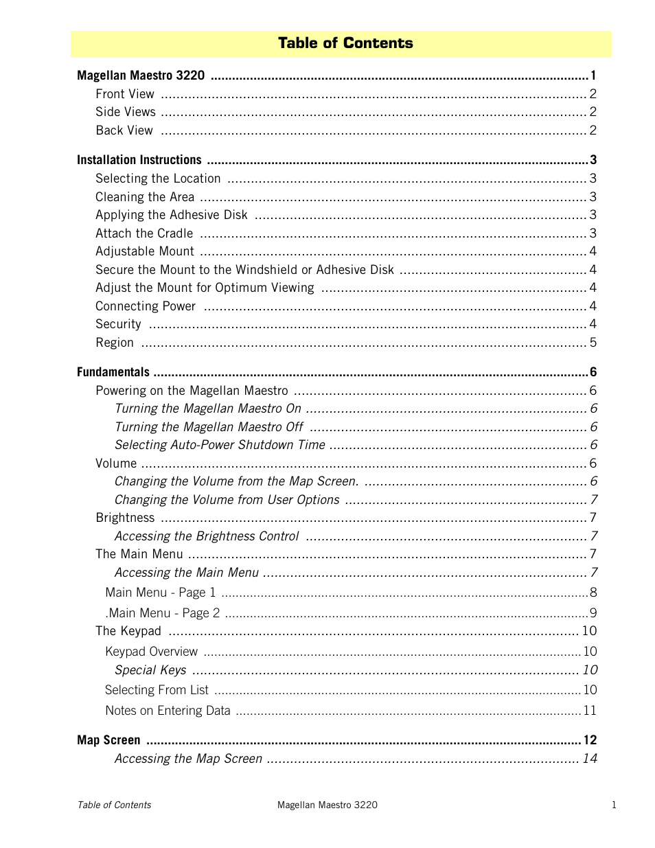 Magellan Maestro 3220 User Manual | Page 5 / 60