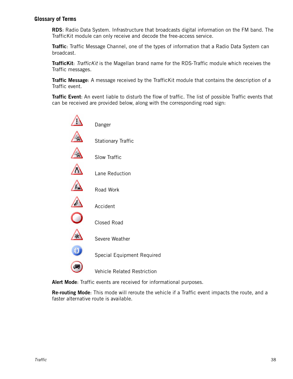 Glossary of terms | Magellan Maestro 4050 User Manual | Page 49 / 86