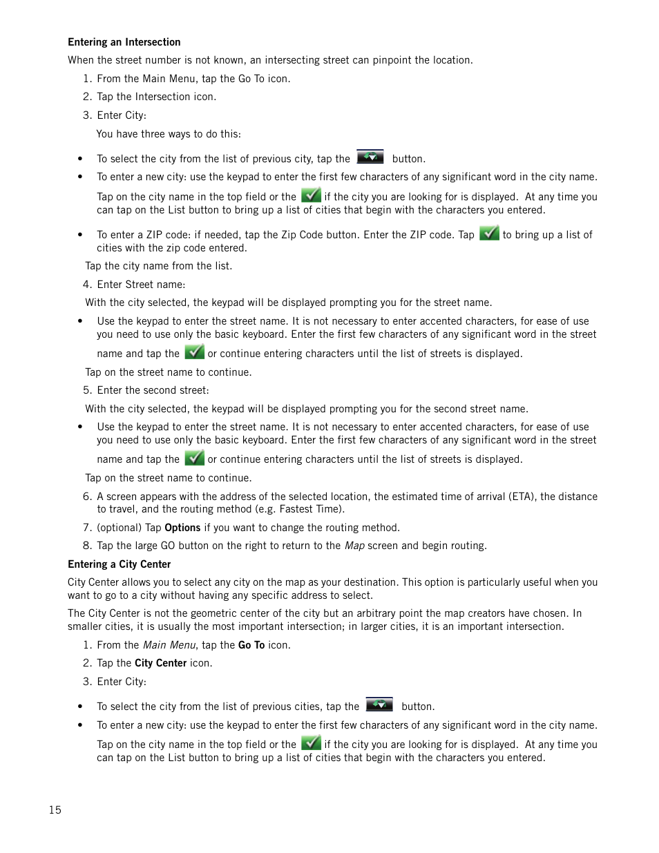 Entering an intersection, Entering a city center | Magellan RoadMate 1210 1200 Series User Manual | Page 23 / 48