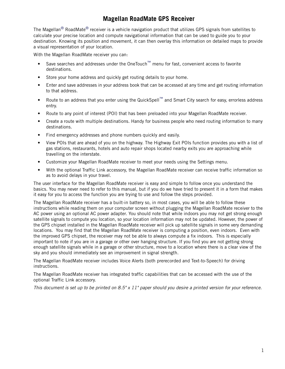 Magellan roadmate gps receiver | Magellan RoadMate 1210 1200 Series User Manual | Page 9 / 48