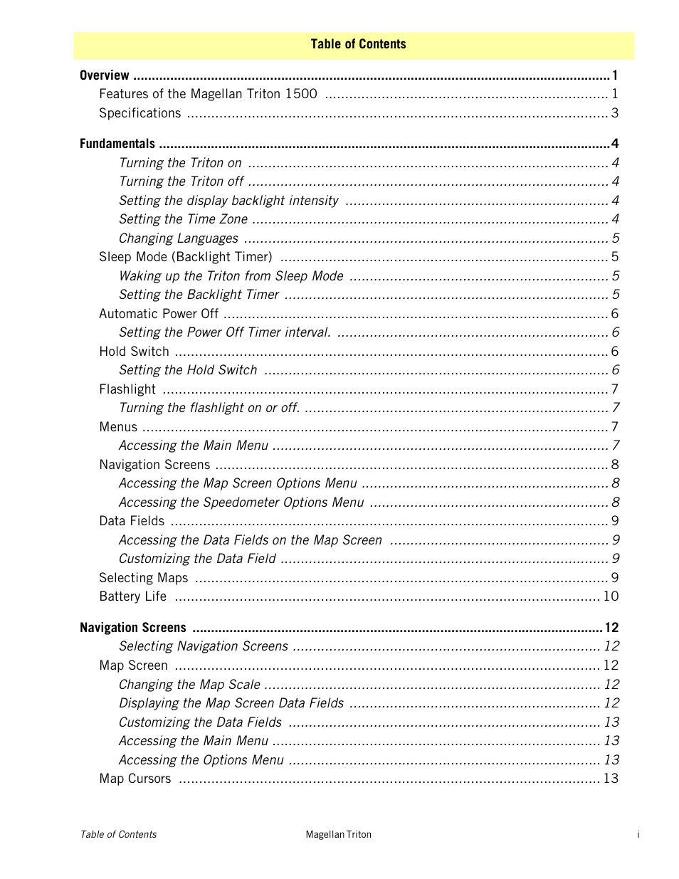 Magellan Triton 1500 User Manual | Page 5 / 63