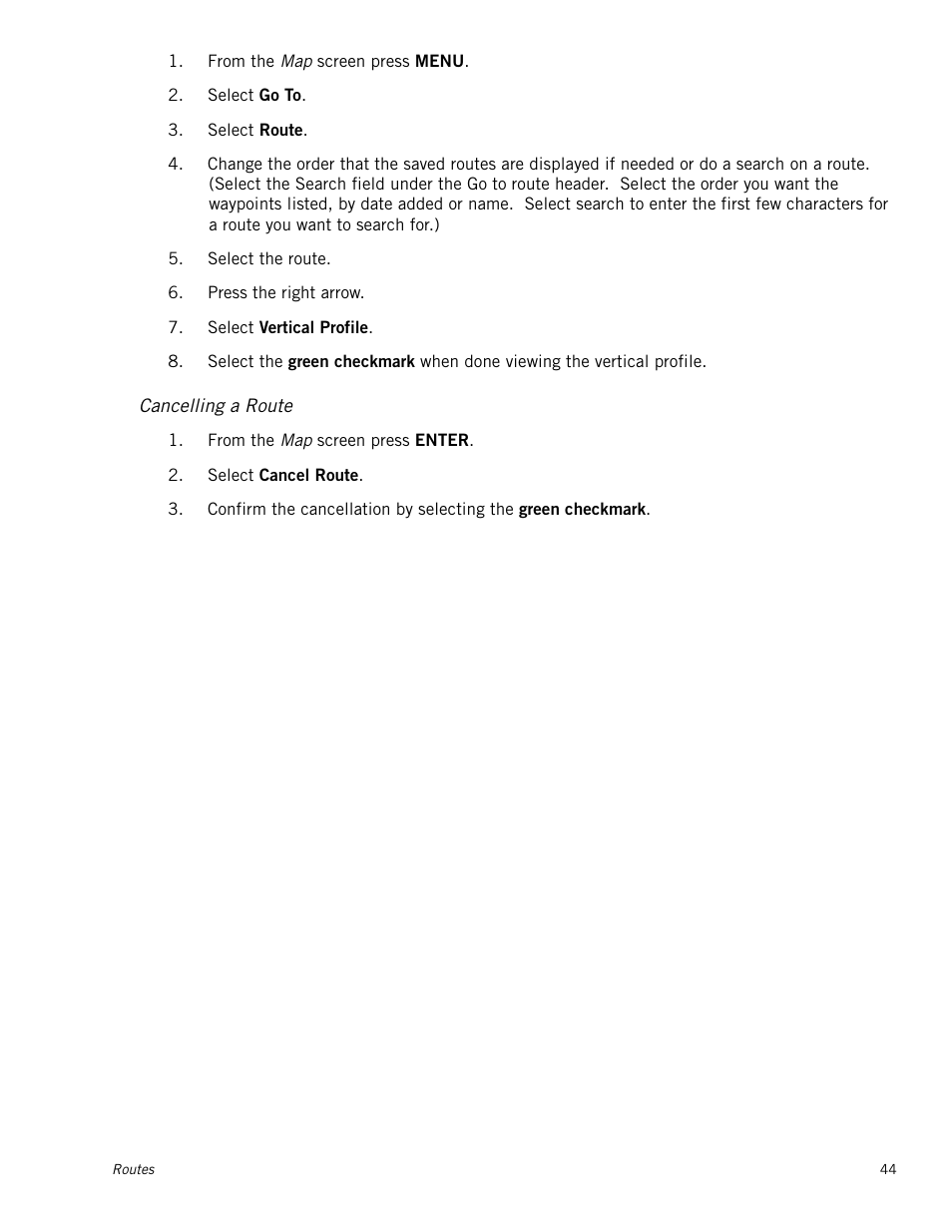 Cancelling a route | Magellan Triton 1500 User Manual | Page 52 / 63