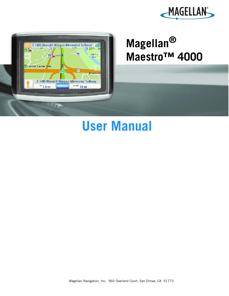 Magellan Maestro 4000 User Manual | 75 pages