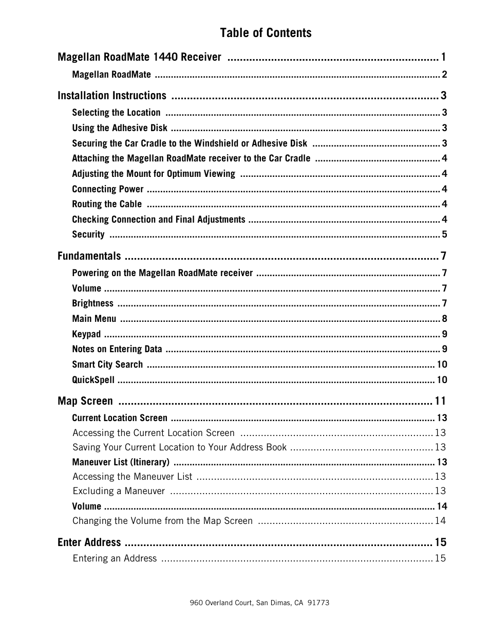 Magellan RoadMate 1440 User Manual | Page 5 / 48