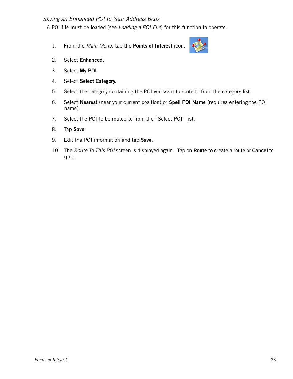 Saving an enhanced poi to your address book | Magellan RoadMate 1230 User Manual | Page 42 / 68