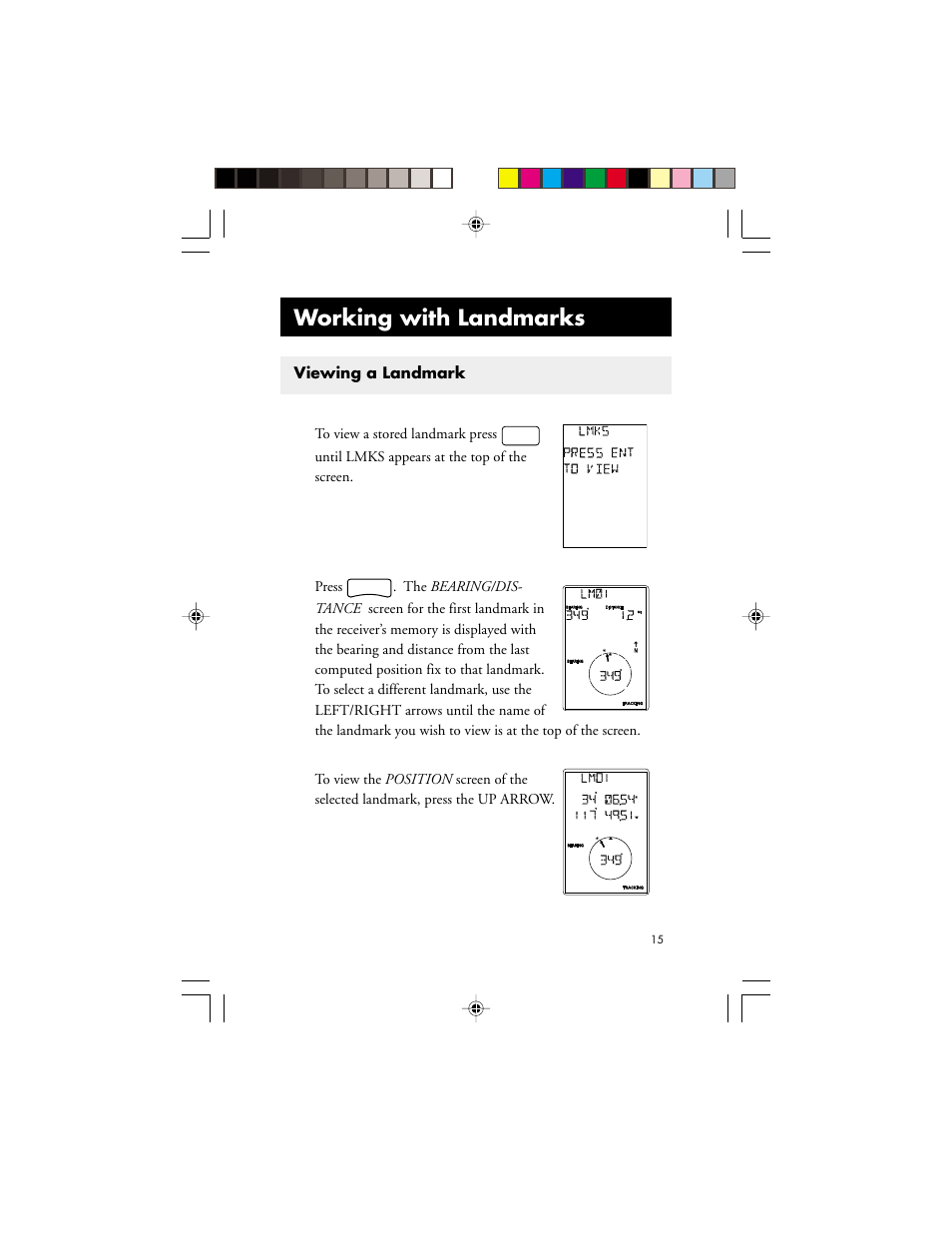 Working with landmarks | Magellan GPS 310 User Manual | Page 21 / 62