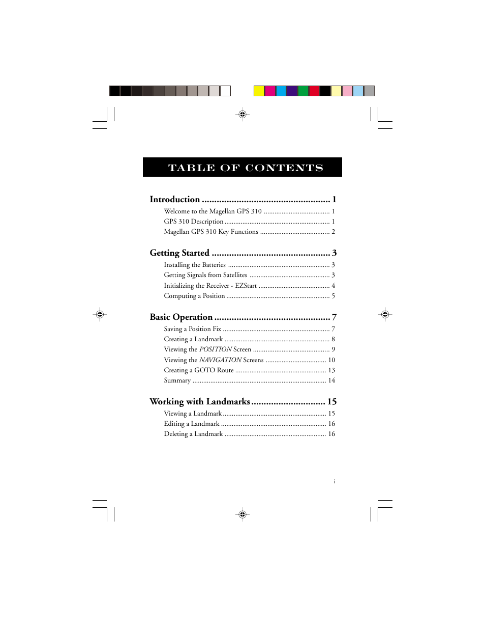 Magellan GPS 310 User Manual | Page 3 / 62
