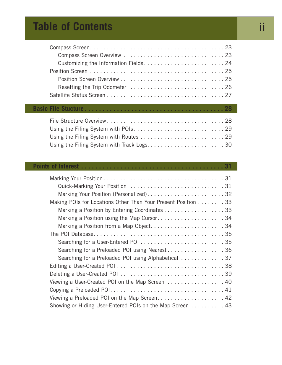 Table of contents ii | Magellan eXplorist 400 User Manual | Page 4 / 119