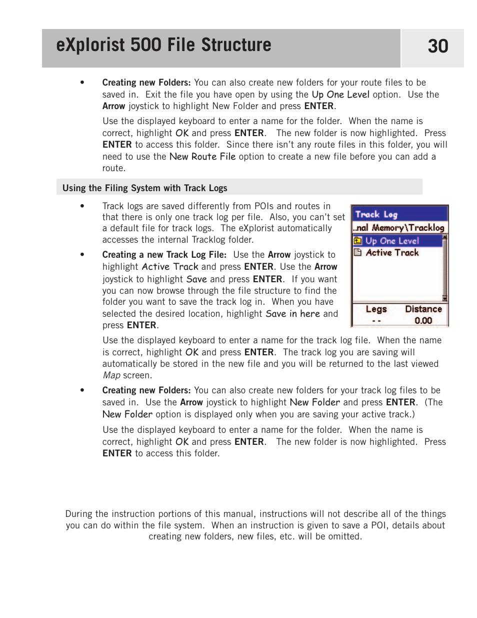 Using the filing system with track logs | Magellan 500 User Manual | Page 37 / 119