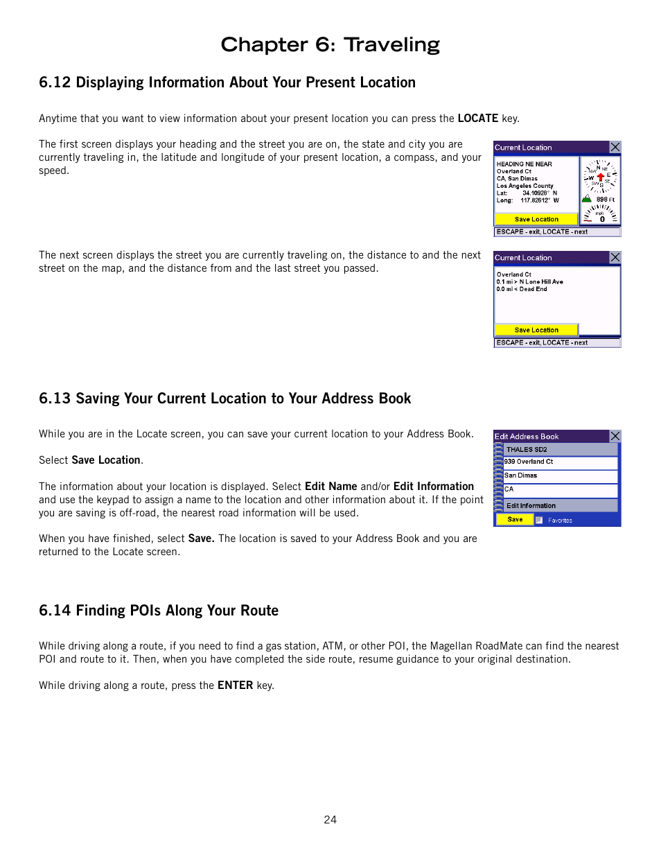 Chapter 6: traveling, 14 finding pois along your route | Magellan ROADMATE 860T User Manual | Page 33 / 106