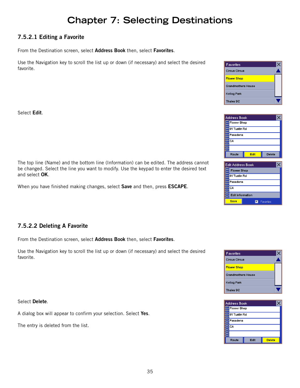 Chapter 7: selecting destinations | Magellan ROADMATE 860T User Manual | Page 44 / 106