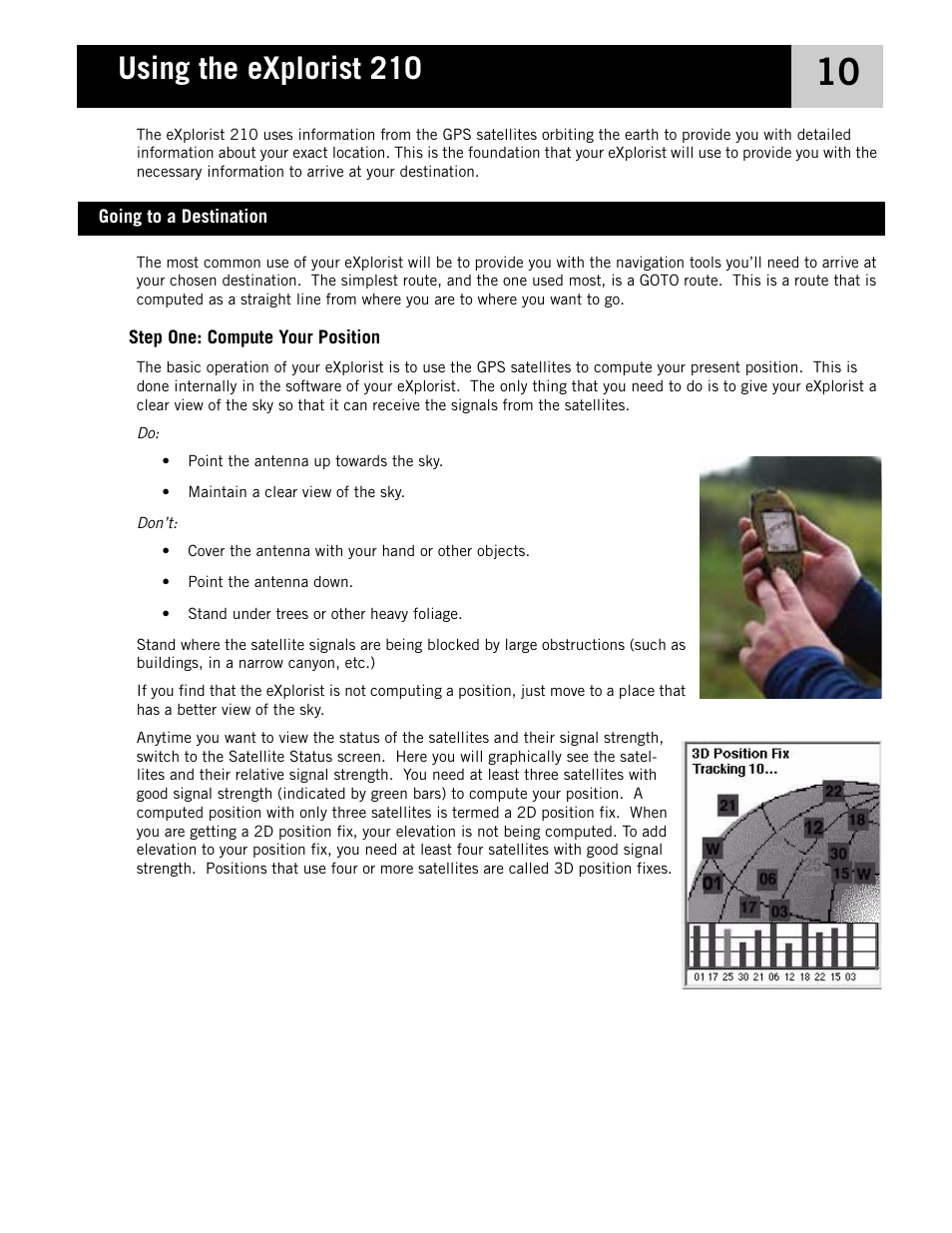 Using the explorist 210, Going to a destination | Magellan eXplorist 210 User Manual | Page 13 / 98