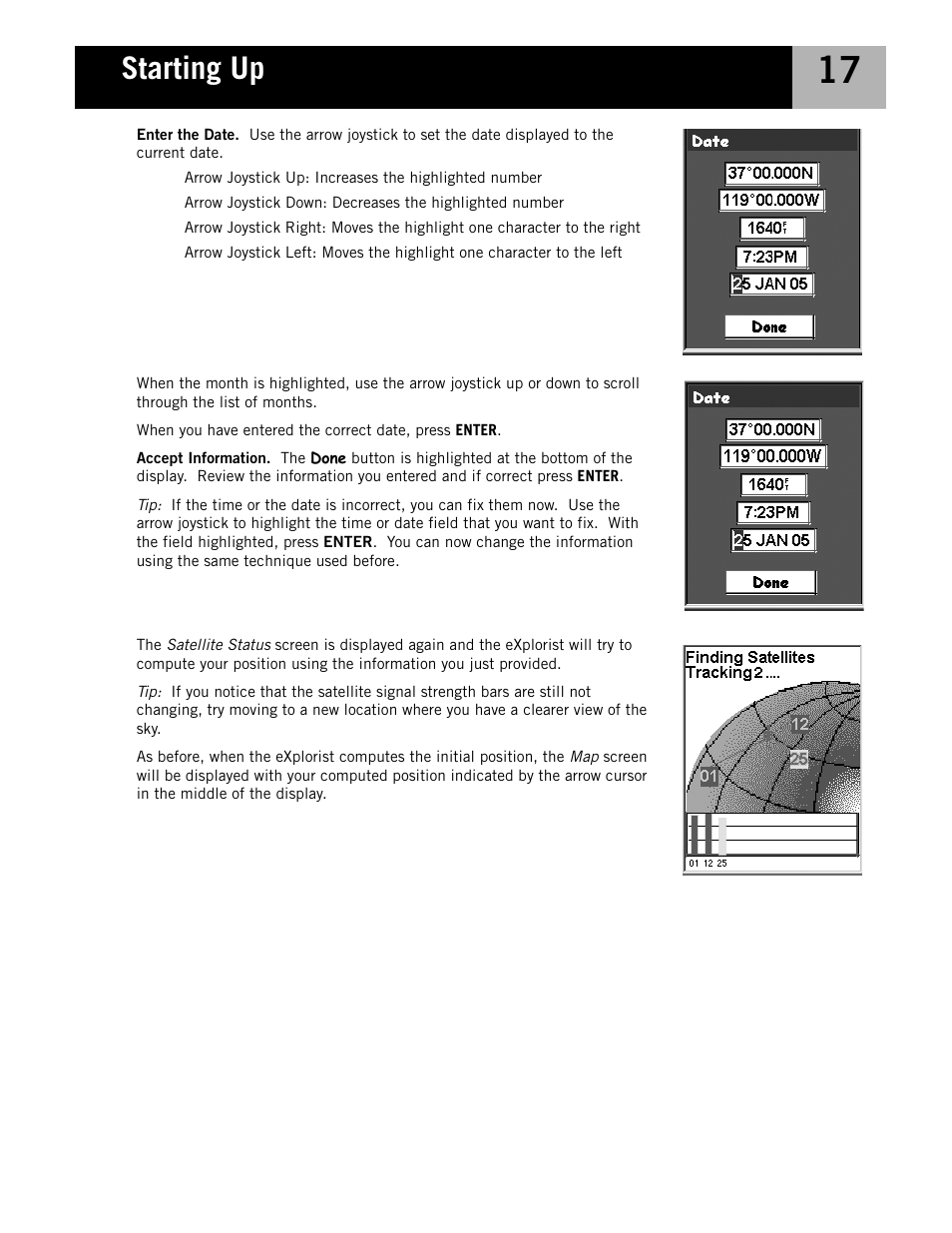 Starting up | Magellan eXplorist 210 User Manual | Page 20 / 98
