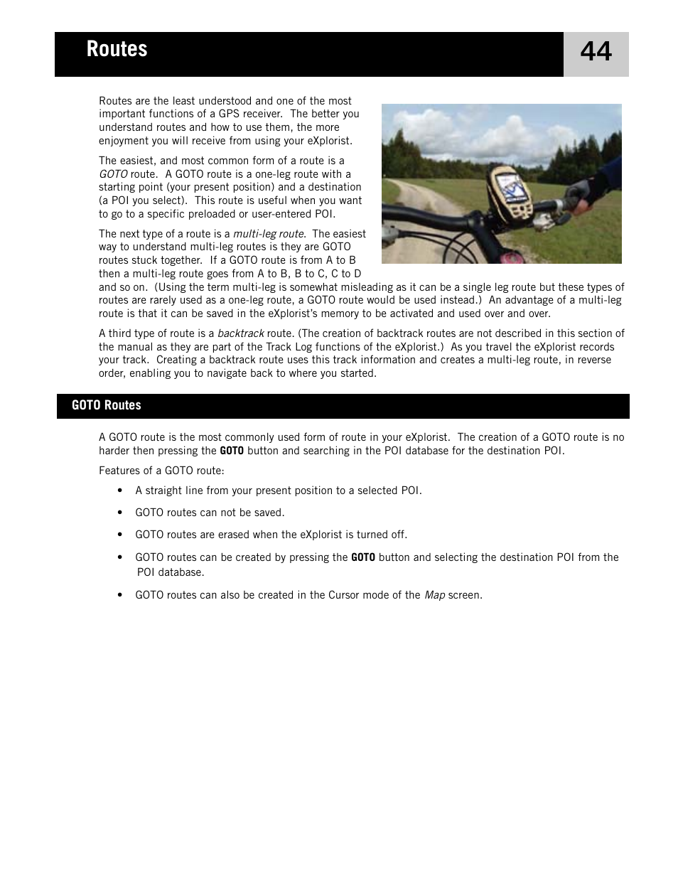 Routes, Goto routes | Magellan eXplorist 210 User Manual | Page 47 / 98