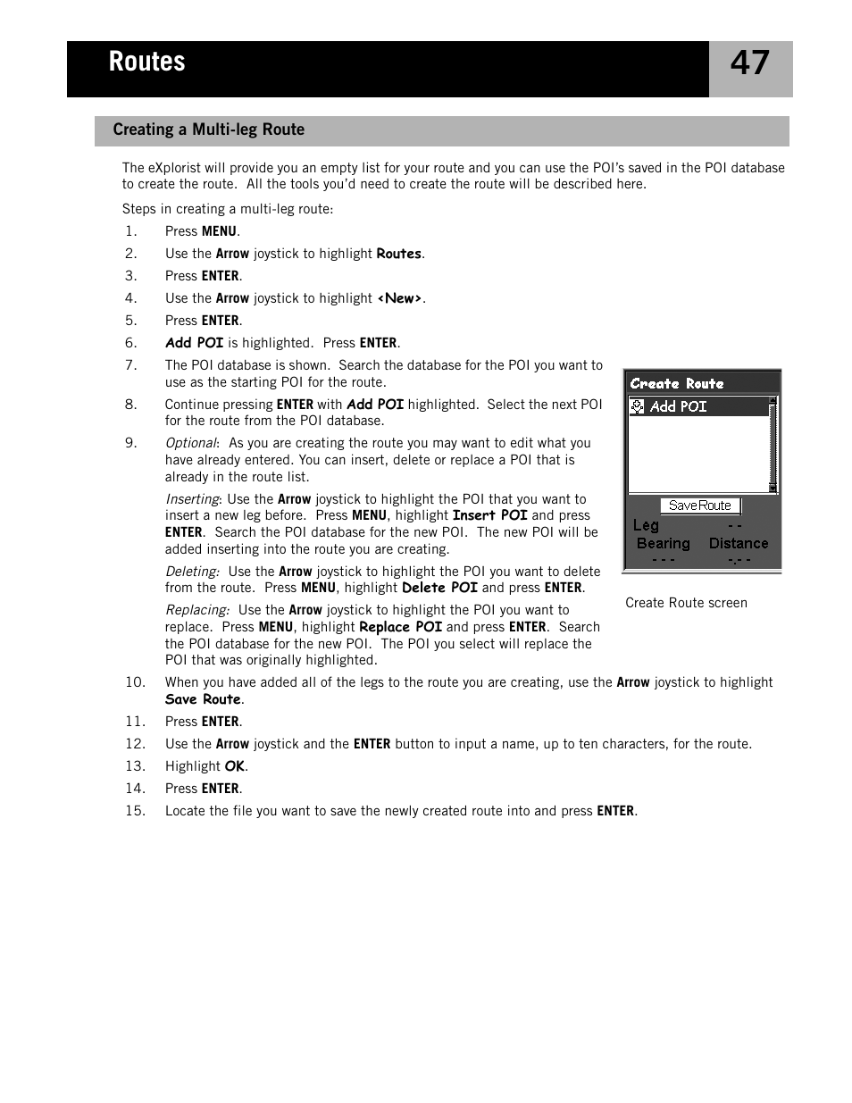 Creating a multi-leg route, Routes | Magellan eXplorist 210 User Manual | Page 50 / 98