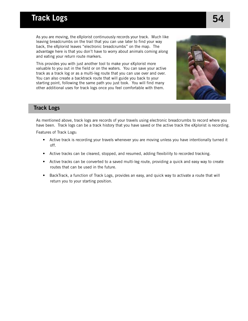 Track logs | Magellan eXplorist 210 User Manual | Page 57 / 98