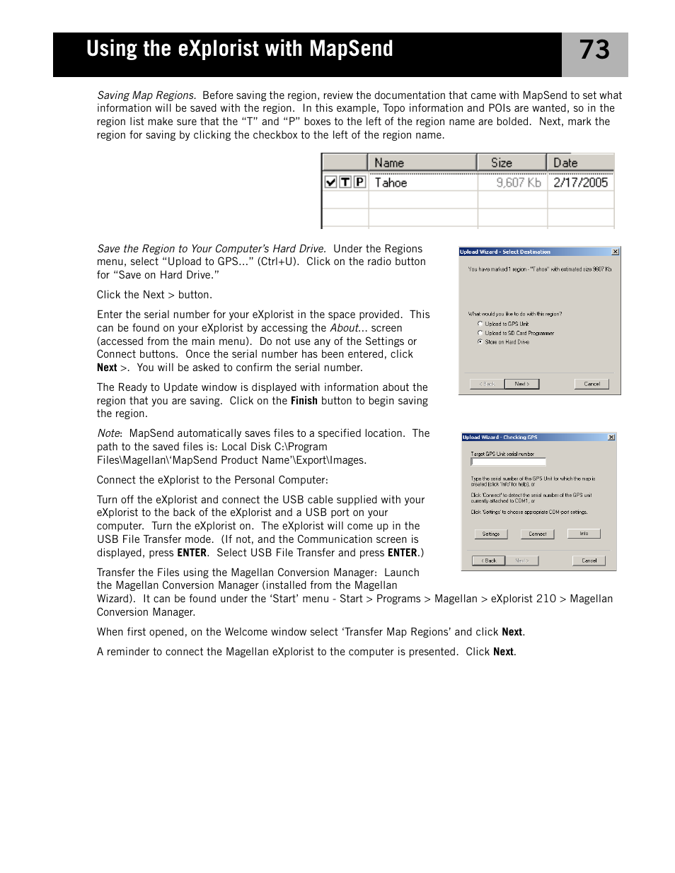 Using the explorist with mapsend | Magellan eXplorist 210 User Manual | Page 76 / 98
