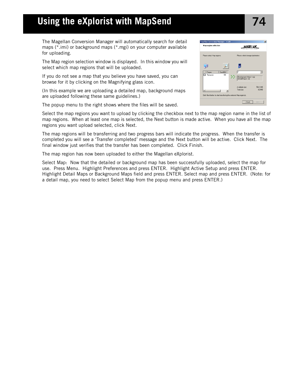 Using the explorist with mapsend | Magellan eXplorist 210 User Manual | Page 77 / 98