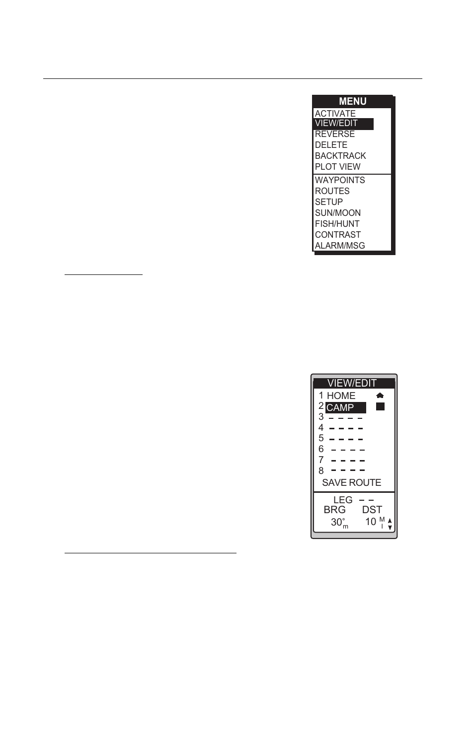 Viewing/editing a route, Inserting a leg, Changing a waypoint in a route | Magellan GPS Tracker User Manual | Page 50 / 102
