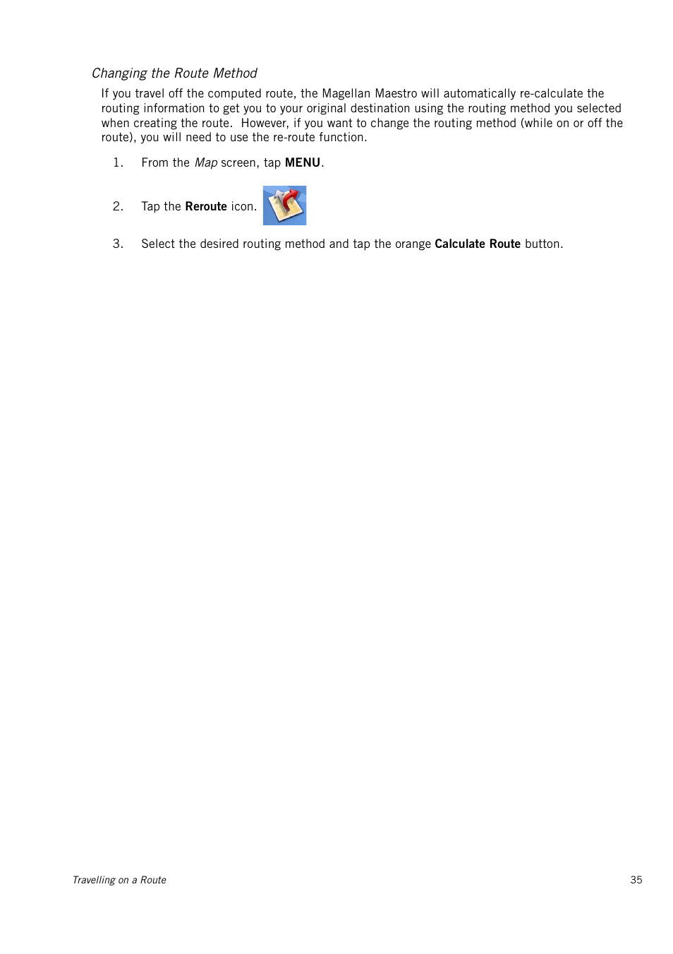 Changing the route method | Magellan Maestro 3150 User Manual | Page 41 / 65