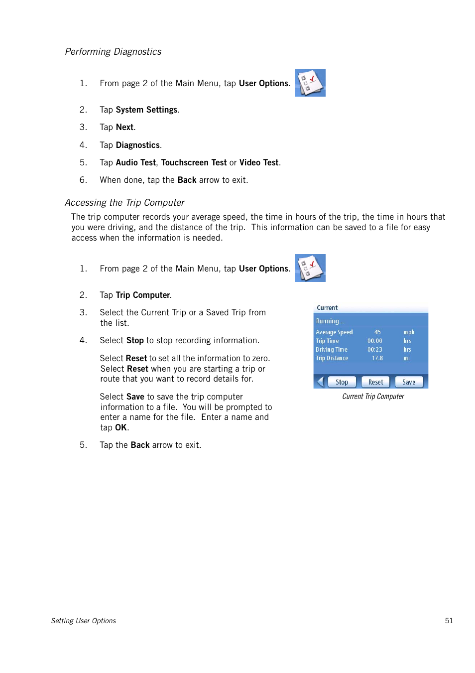 Performing diagnostics, Accessing the trip computer | Magellan Maestro 3150 User Manual | Page 57 / 65