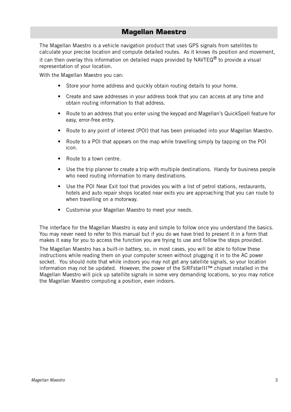 Magellan maestro | Magellan Maestro 3150 User Manual | Page 8 / 65