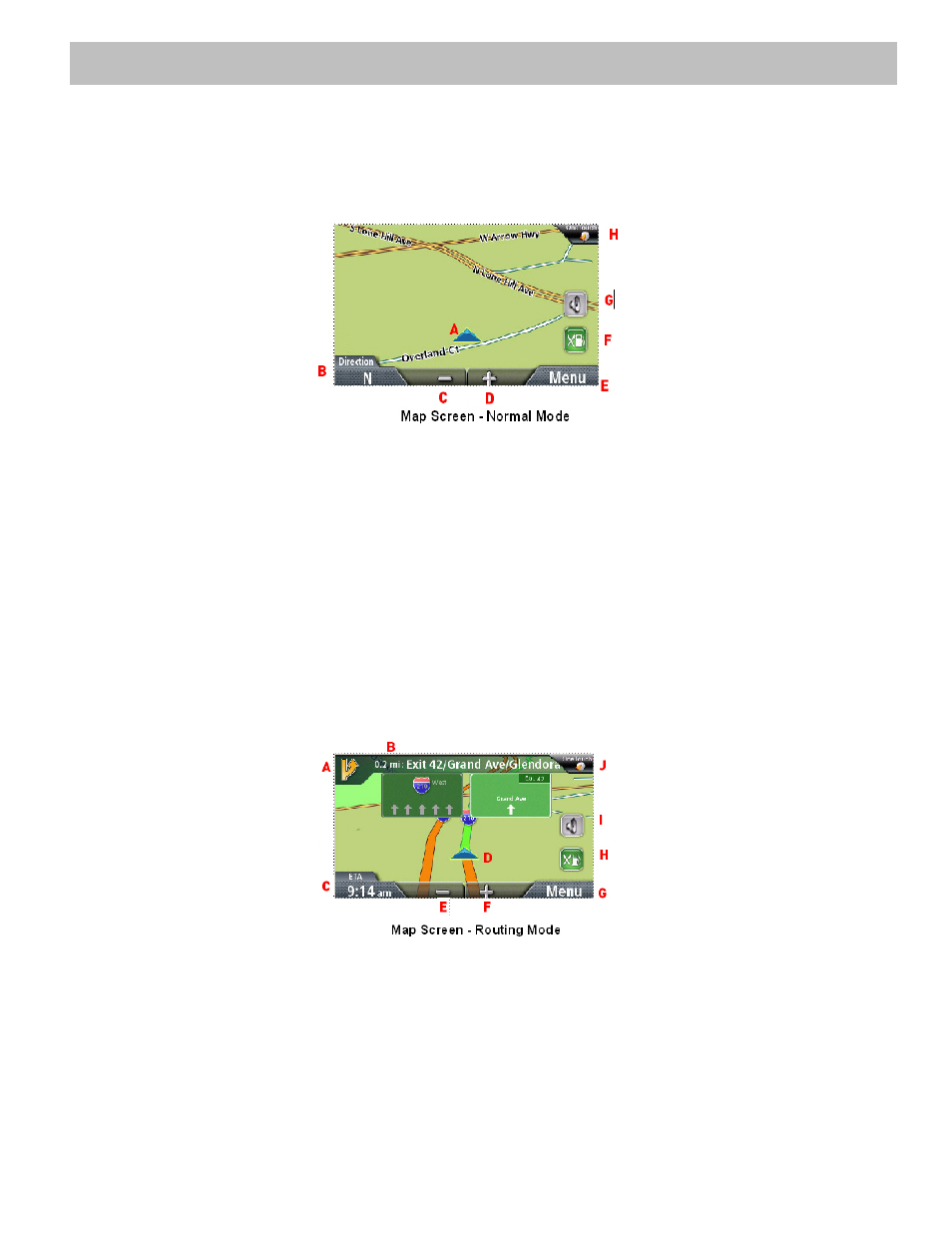 Map screen | Magellan RoadMate 3030 User Manual | Page 18 / 39