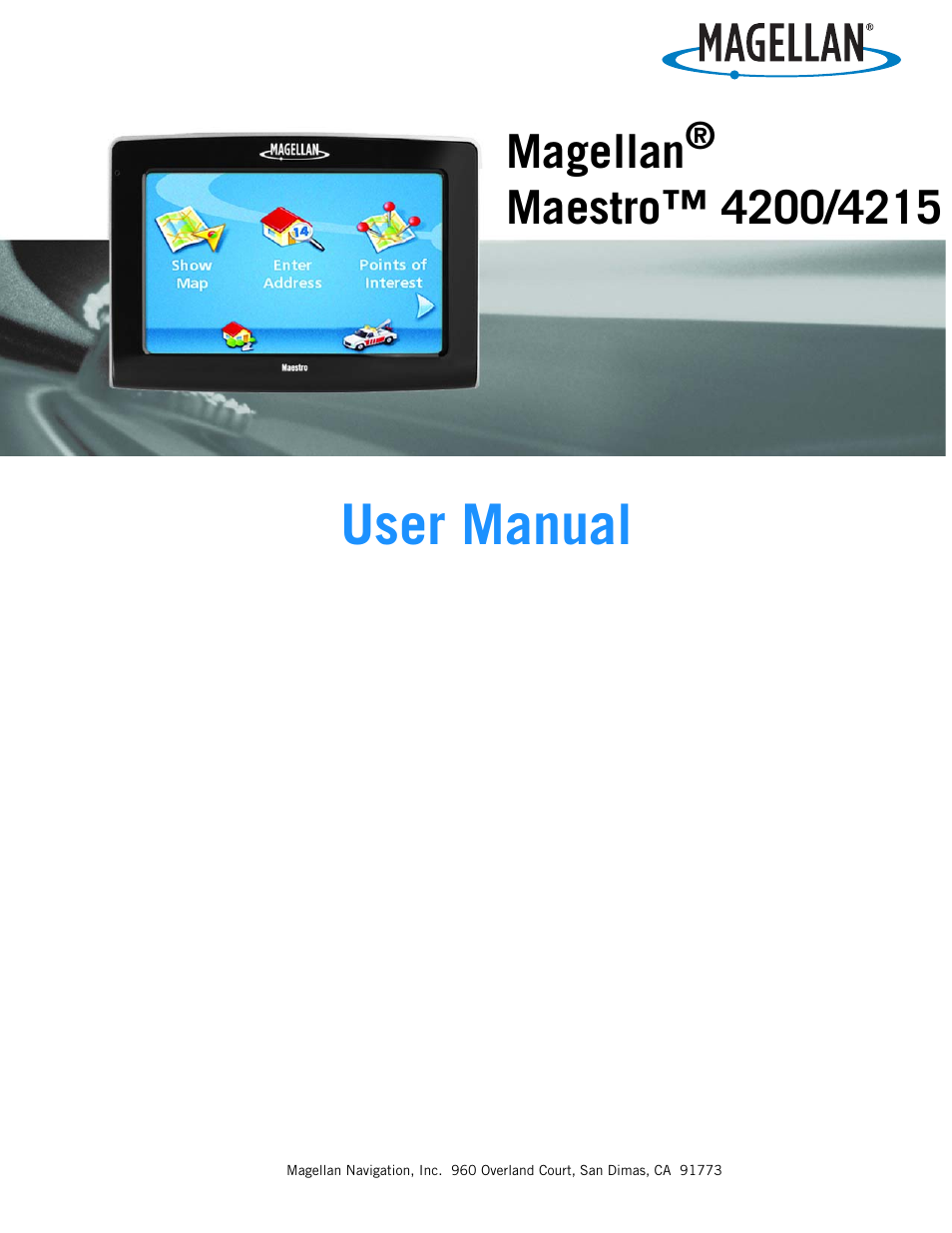 Magellan Maestro 4215 User Manual | 59 pages