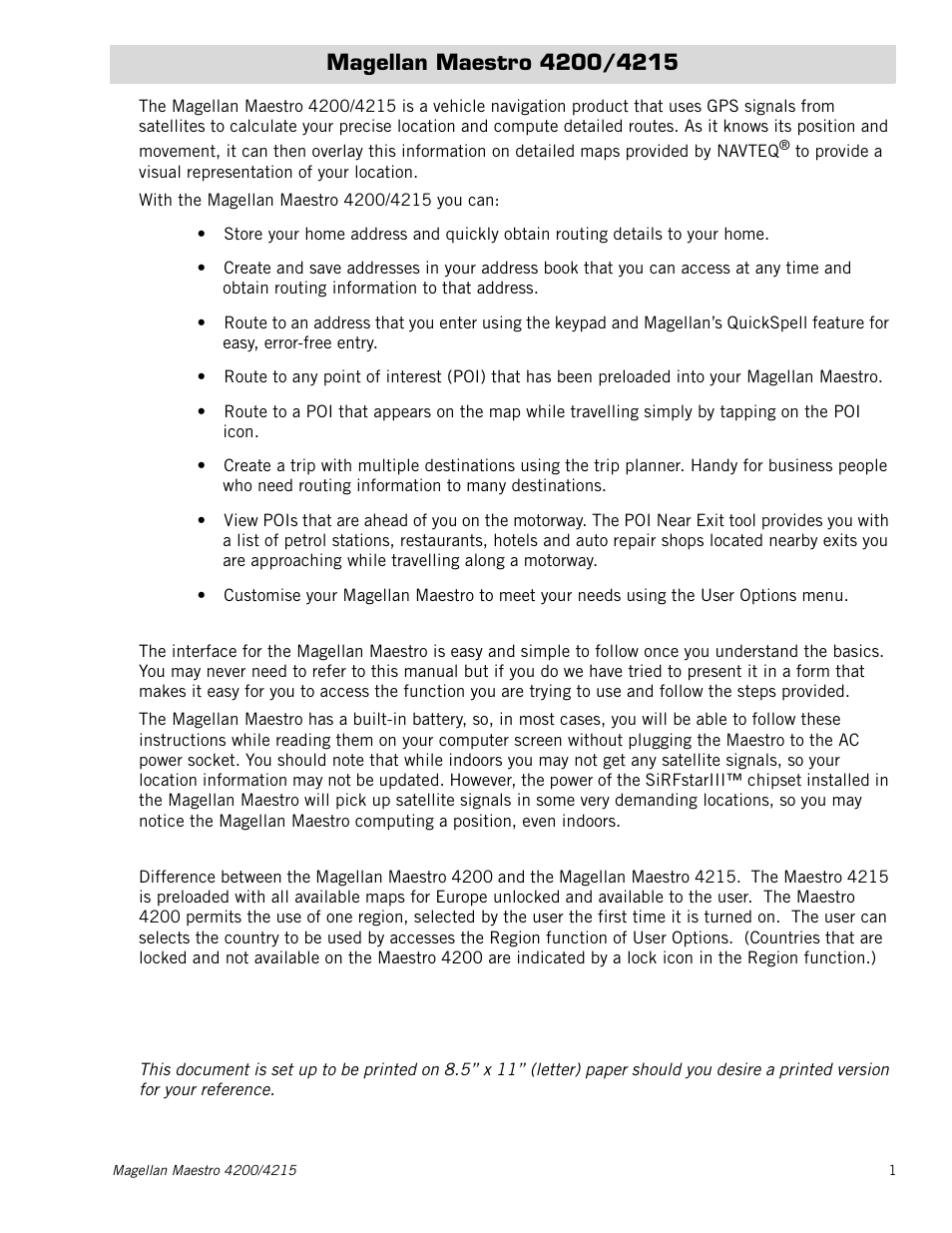 M_chaptertitle - magellan maestro 4200/4215, Magellan maestro 4200/4215 | Magellan Maestro 4215 User Manual | Page 9 / 59