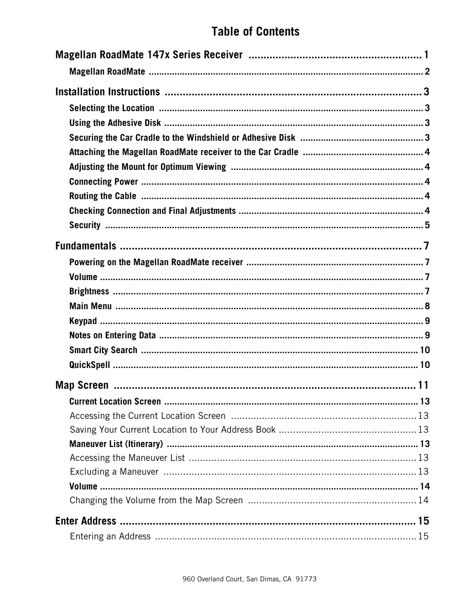 Magellan RoadMate 147x Series User Manual | Page 5 / 48