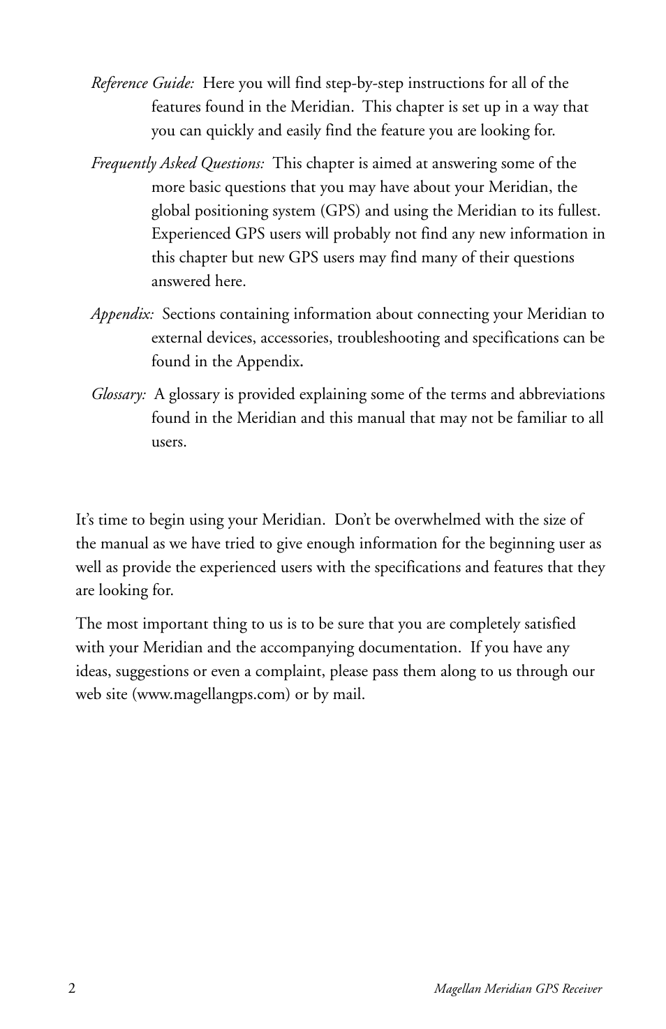 Magellan meridian series User Manual | Page 10 / 102