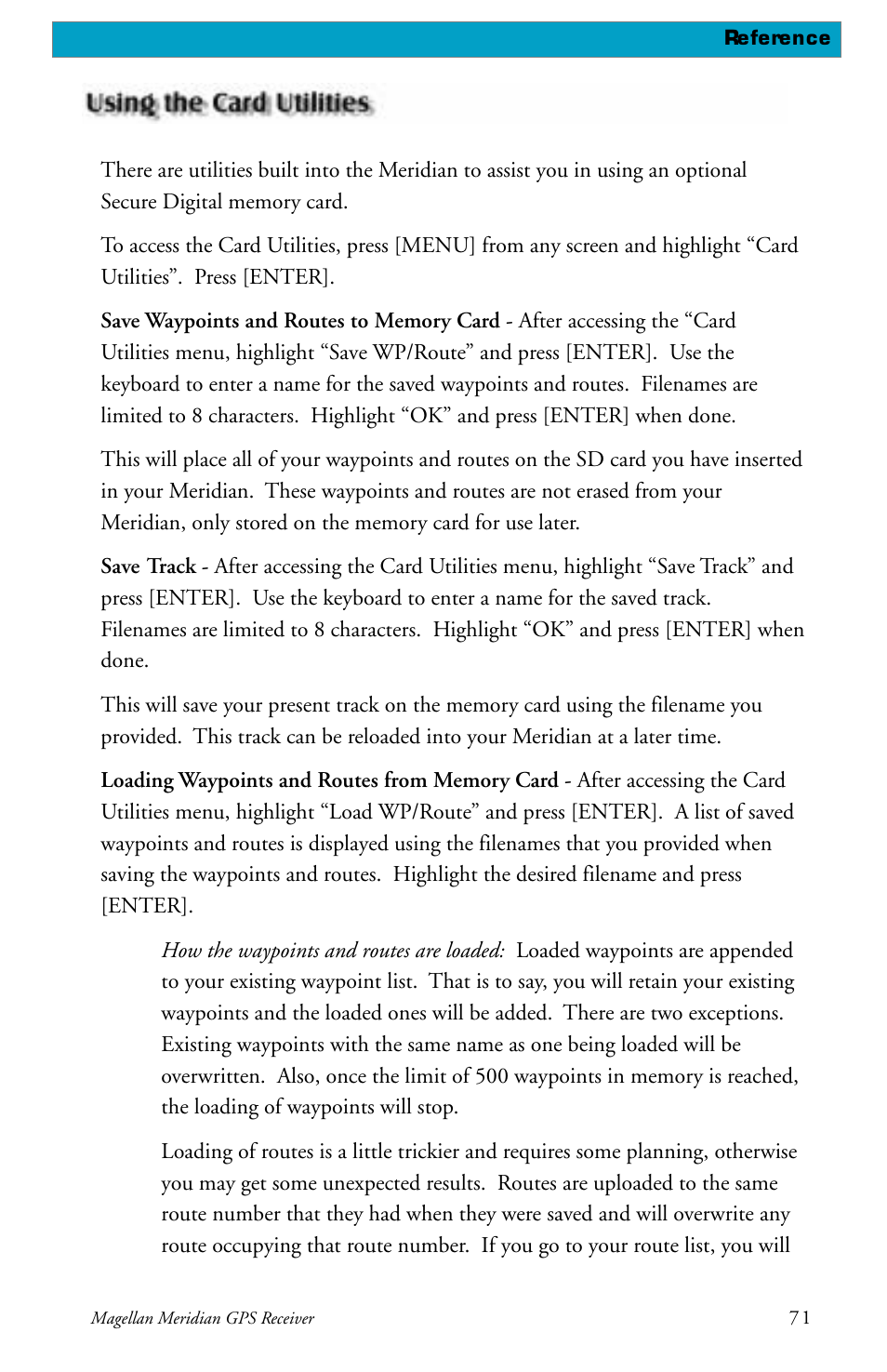 Magellan meridian series User Manual | Page 79 / 102