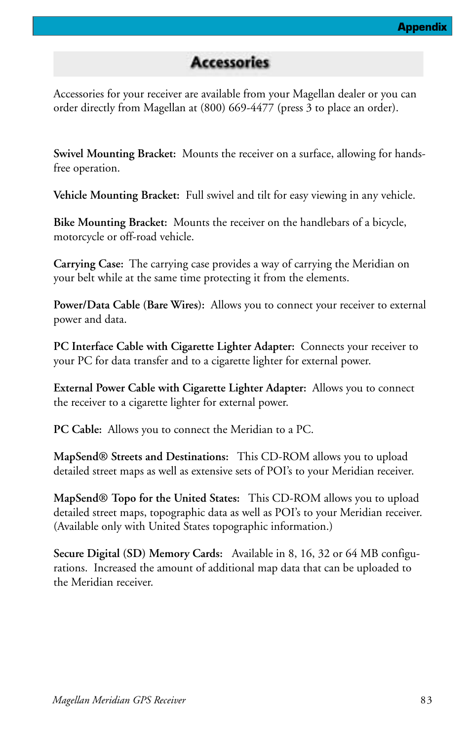 Magellan meridian series User Manual | Page 91 / 102
