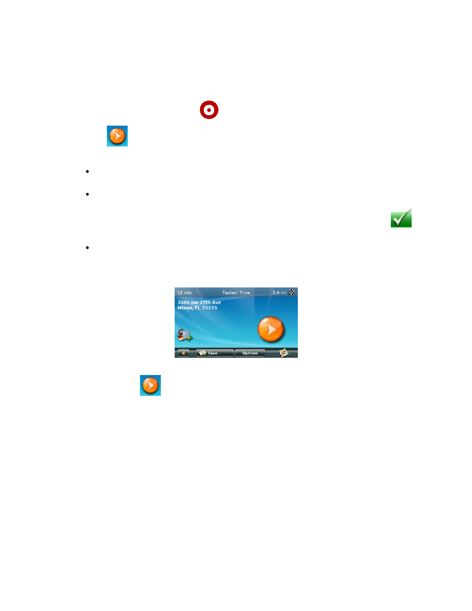 Routing to a panned position, Current location screen | Magellan Maestro 4370 User Manual | Page 23 / 77