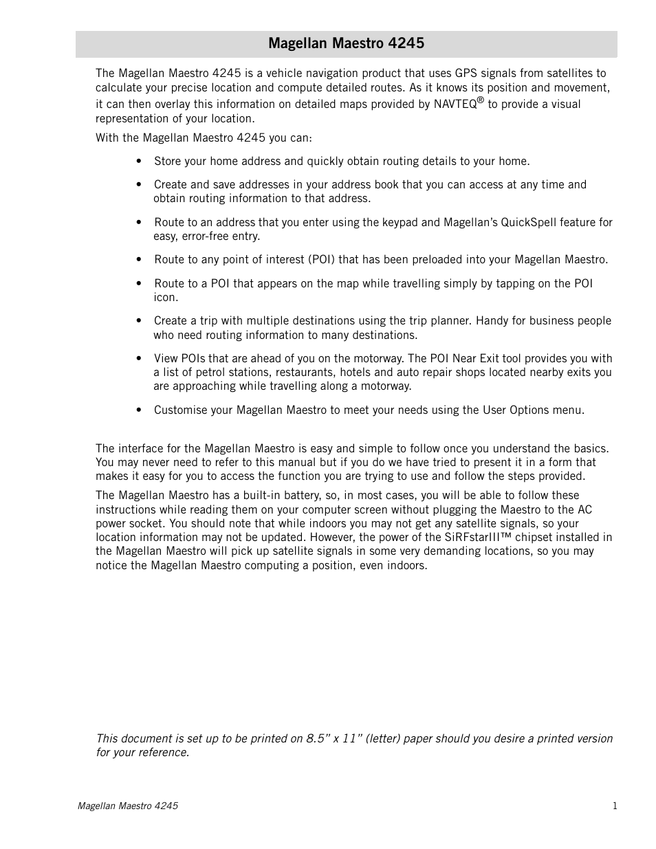 Magellan maestro 4245 | Magellan Maestro 4245 User Manual | Page 10 / 70