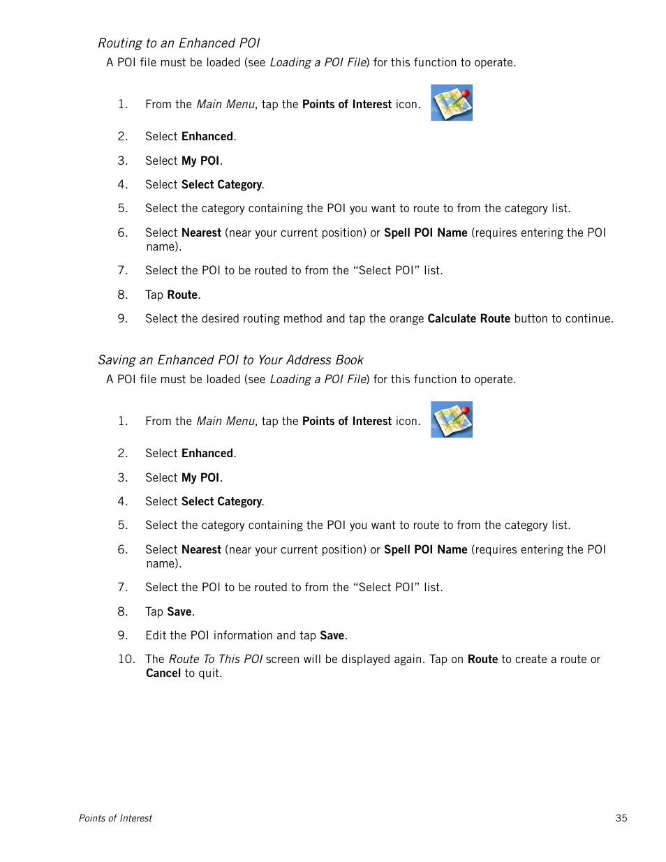 Routing to an enhanced poi, Saving an enhanced poi to your address book | Magellan Maestro 4245 User Manual | Page 44 / 70