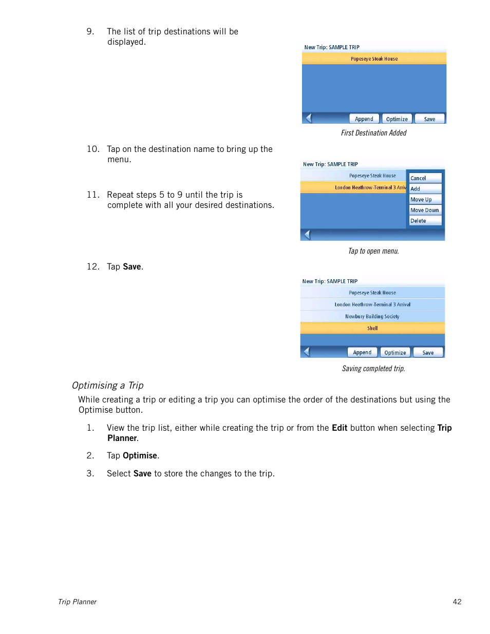 Optimising a trip | Magellan Maestro 4245 User Manual | Page 51 / 70