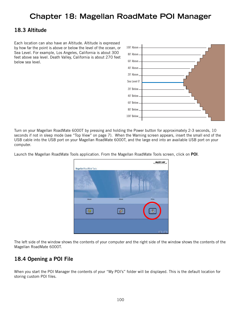 Chapter 18: magellan roadmate poi manager, 3 altitude, 4 opening a poi file | Magellan RoadMate 6000T User Manual | Page 110 / 121