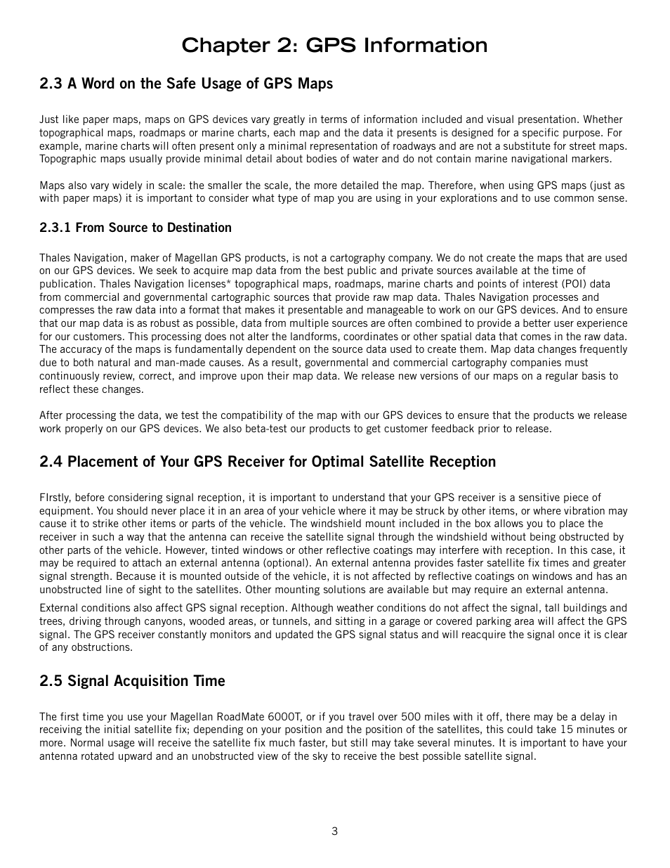 Chapter 2: gps information | Magellan RoadMate 6000T User Manual | Page 13 / 121