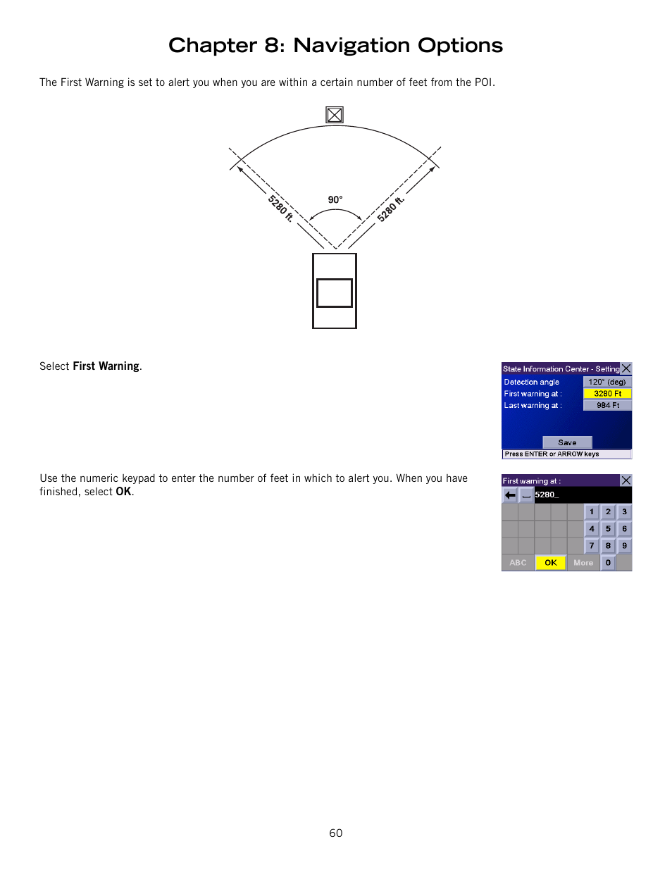 Chapter 8: navigation options | Magellan RoadMate 6000T User Manual | Page 70 / 121