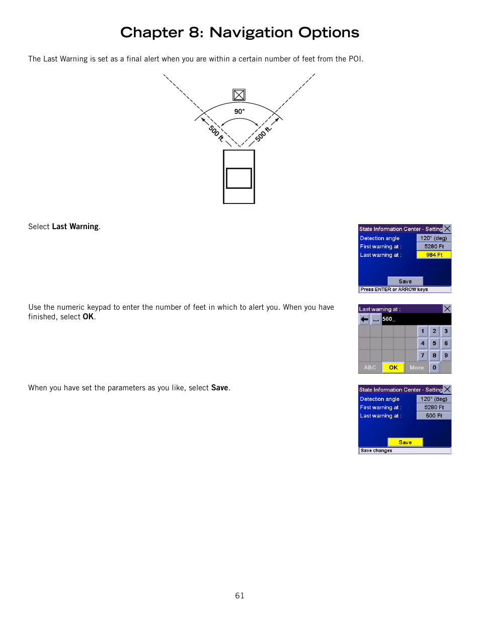 Chapter 8: navigation options | Magellan RoadMate 6000T User Manual | Page 71 / 121