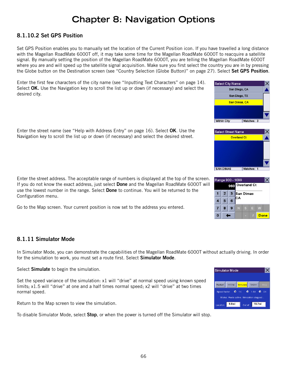 Chapter 8: navigation options | Magellan RoadMate 6000T User Manual | Page 76 / 121