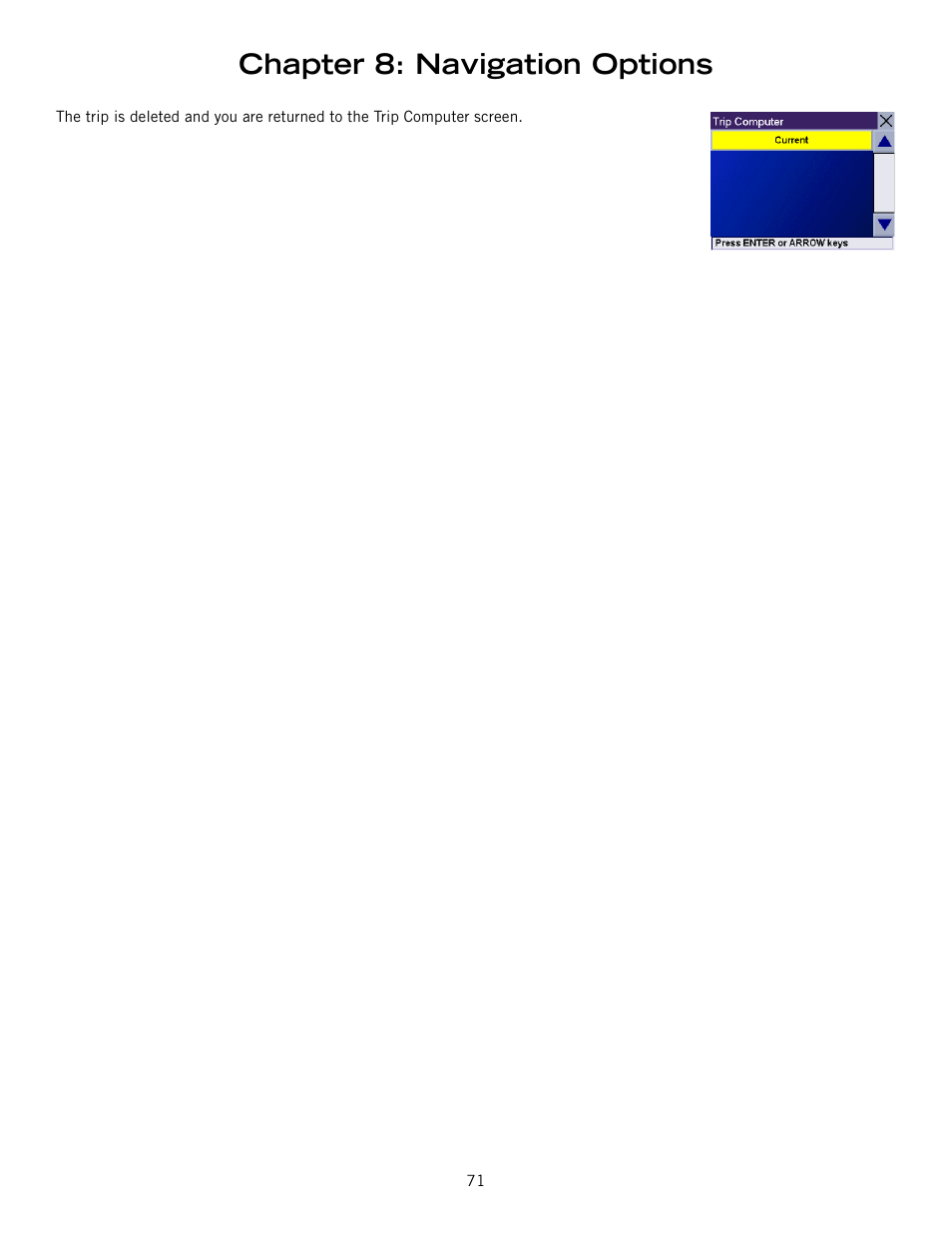 Chapter 8: navigation options | Magellan RoadMate 6000T User Manual | Page 81 / 121