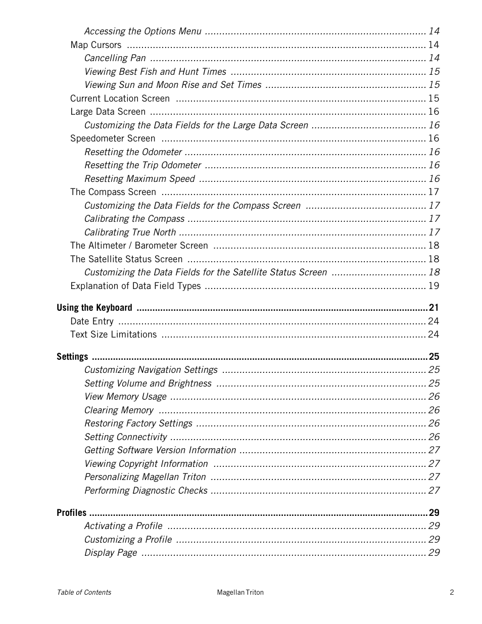 Magellan Triton 2000 User Manual | Page 6 / 67